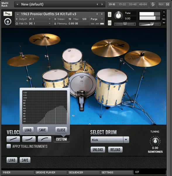 DKZ 1Takes ラキドロ コンプ コンプリート セット Vintage 1963 Premier Outfit 54 Kit Kontakt Pack | Drumdrops